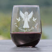 Always With You - Angel - Stemless Wine Glass Gift - Sympathy Memorial Gifts for Bereavement Loss - Large 17 Ounce