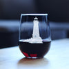 Lighthouse Engraved Stemless Wine Glass - Multi-Layer Engraving - 17 oz & 15 oz