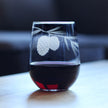 Pinecones Engraved Stemless Wine Glass - Multi-Layer Engraving - 17 oz & 15 oz