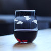 Flying Ducks Engraved Stemless Wine Glass - Full Wrap - Multi-Layer Engraving - 17 oz & 15 oz