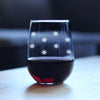 Star Pattern Engraved Stemless Wine Glass - Full Wrap - Multi-Layer Engraving - 17 oz & 15 oz