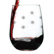 Star Pattern Engraved Stemless Wine Glass - Full Wrap - Multi-Layer Engraving - 17 oz & 15 oz