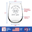 Girls Just Wanna Have Sun - Stemless Wine Glass - Funny Beach Themed Gifts for Women - Large 17 Ounce Glasses