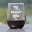 Not All Who Wander Are Lost - Stemless Wine Glass - Outdoor Travel Gifts for Travelers, Campers & Hikers - Large 17 Ounce Glasses