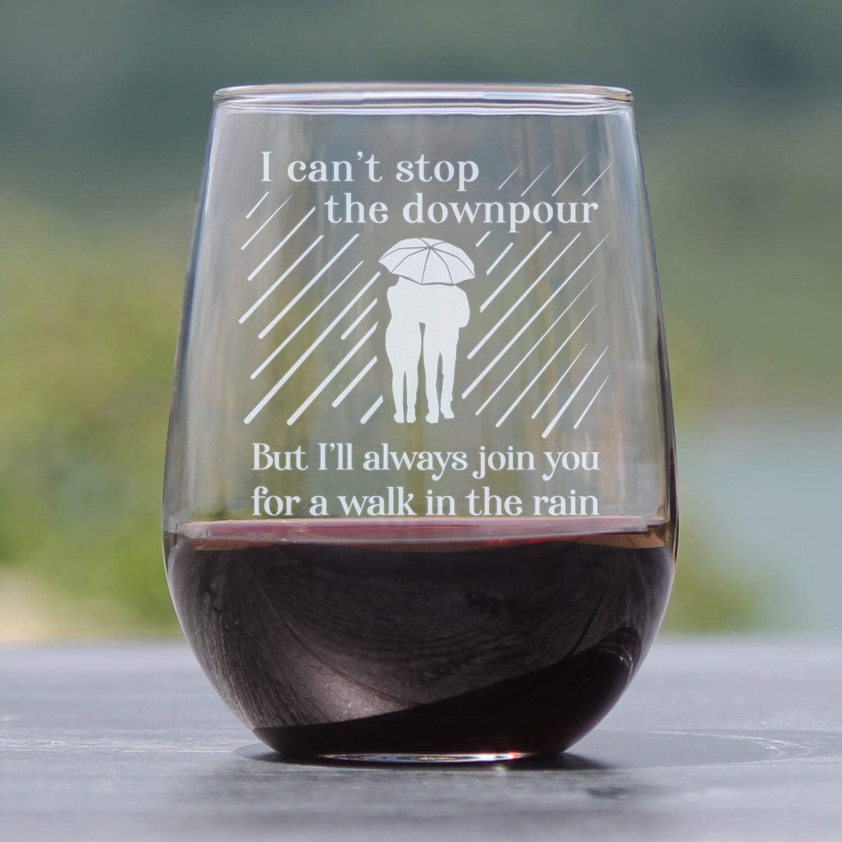 Walk in the Rain - Stemless Wine Glass Gift - Sympathy Gifts for Comfort and Encouragement - Large 17 Ounce