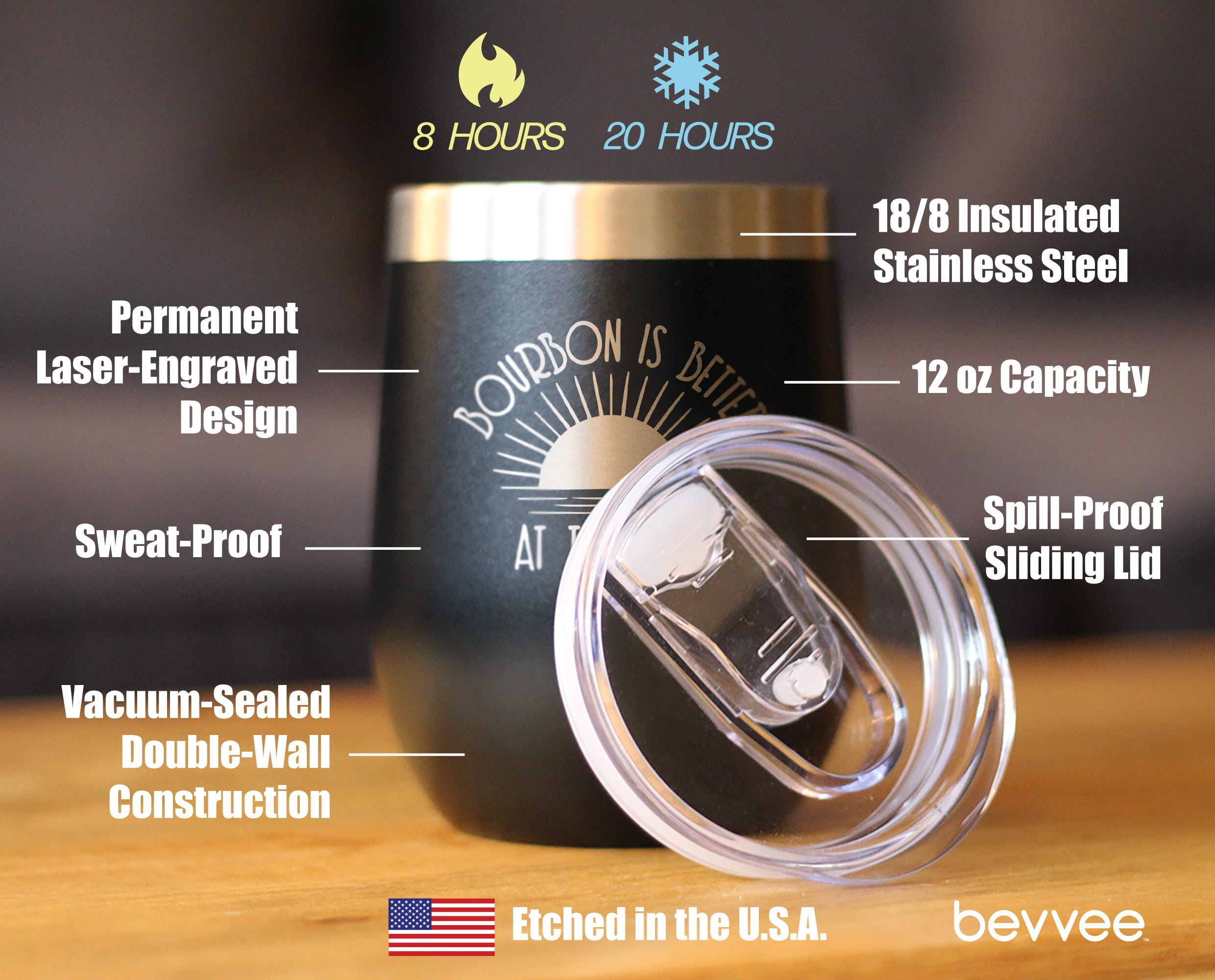 Bourbon is Better at the Lake - Wine Tumbler