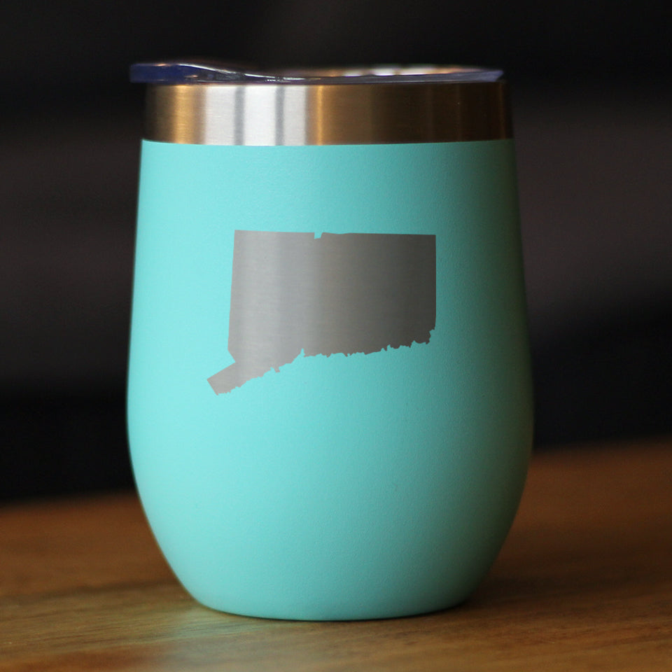 Connecticut State Outline - Wine Tumbler