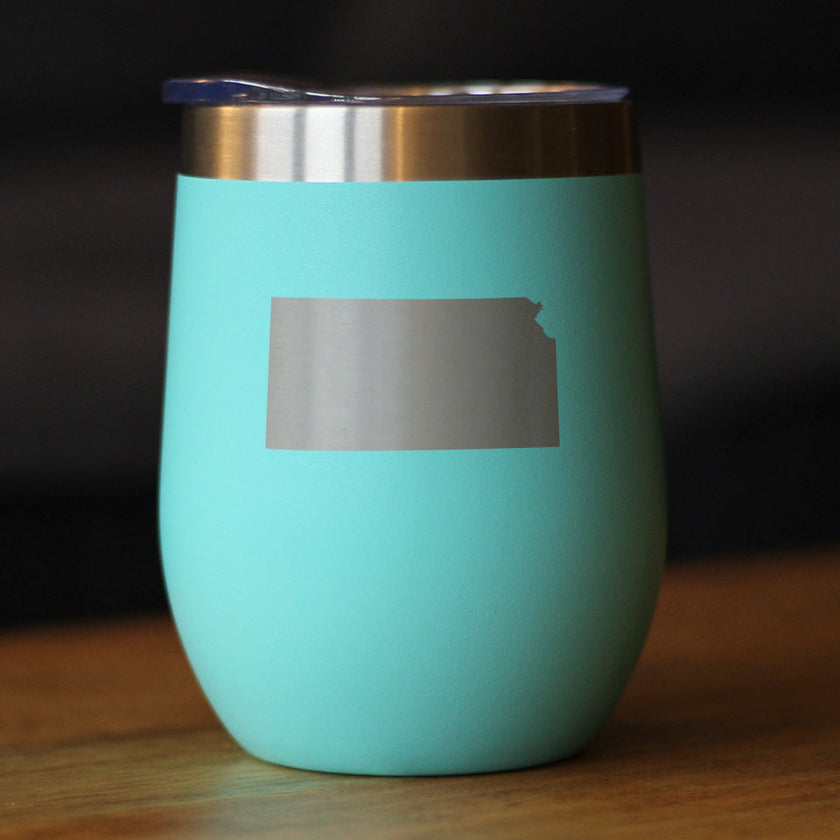 Kansas State Outline - Wine Tumbler