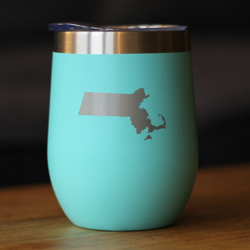 Massachusetts State Outline - Wine Tumbler