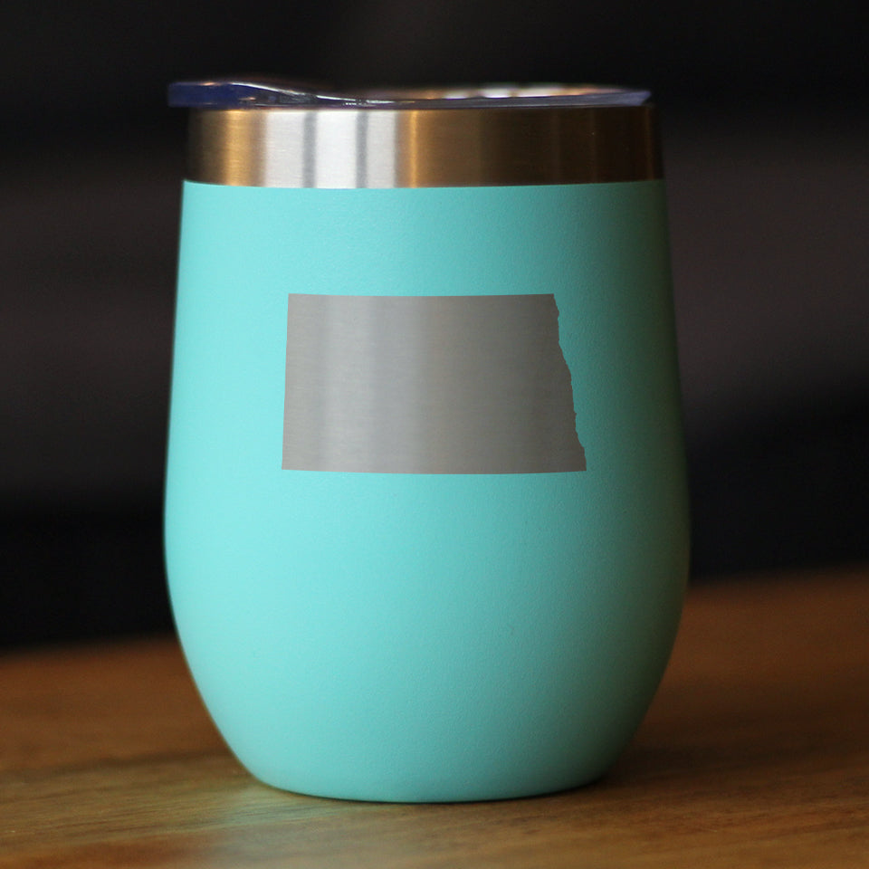 North Dakota State Outline - Wine Tumbler