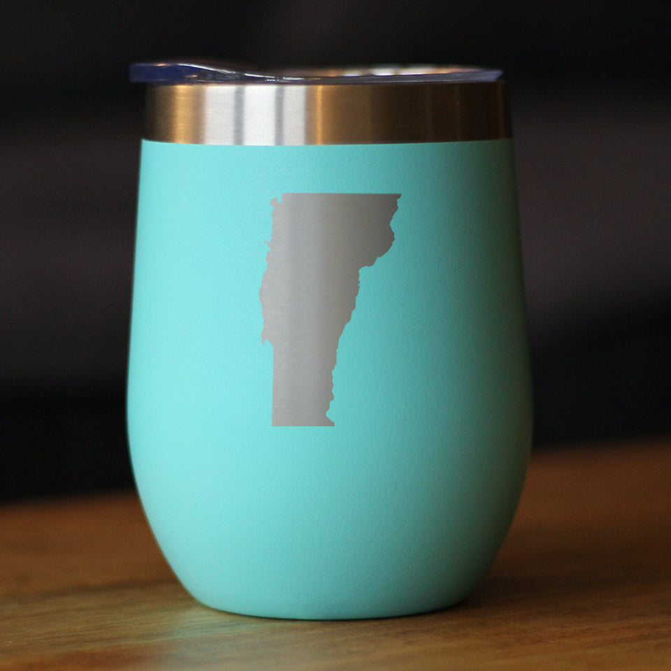Vermont State Outline - Wine Tumbler