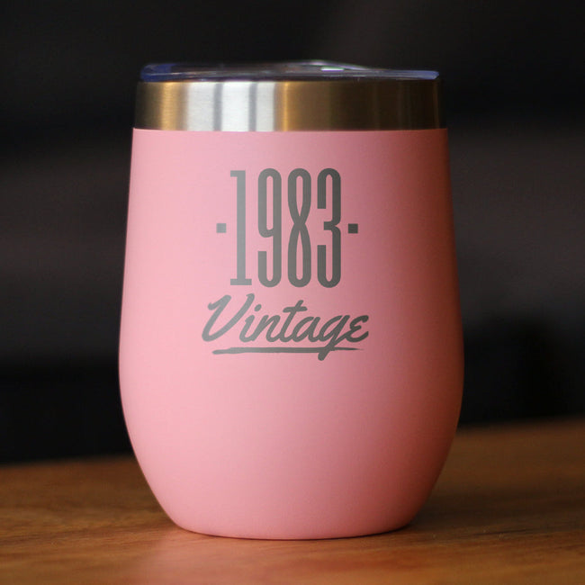 Vintage 1983 - Insulated Wine Tumbler - 43rd Birthday Gifts for Women & Men Turning 43