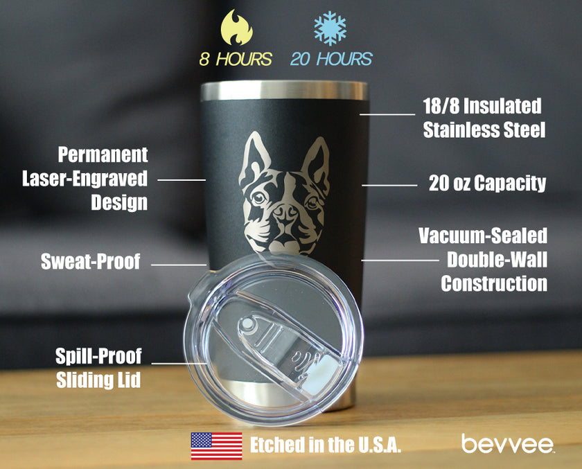 Boston Terrier Face - 20 oz Coffee Tumbler