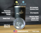 Fishing Fly - Insulated Coffee Tumbler Cup with Sliding Lid - Stainless Steel Mug - Unique Flyfishing Gifts for Fishermen