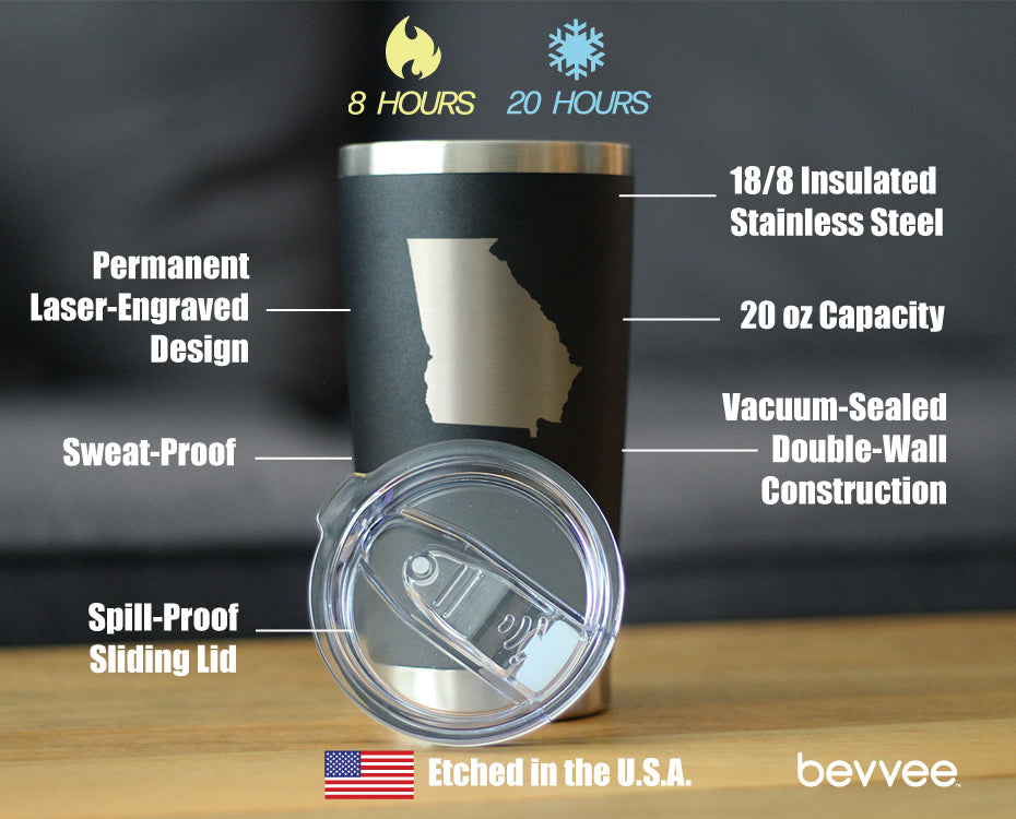 Georgia State Outline - 20 oz Coffee Tumbler