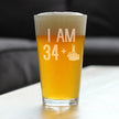 34 + 1 Middle Finger - 16 oz Pint Glass for Beer - Funny 35th Birthday Gifts for Men and Women Turning 35