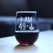 49 + 1 Middle Finger - 50th Birthday Stemless Wine Glass for Women & Men - Cute Funny Wine Gift Idea - Unique Personalized Bday Glasses for Best Friend Turning 50 - Drinking Party Decoration