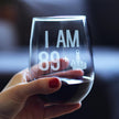 89 + 1 Middle Finger - 17 Ounce Stemless Wine Glass