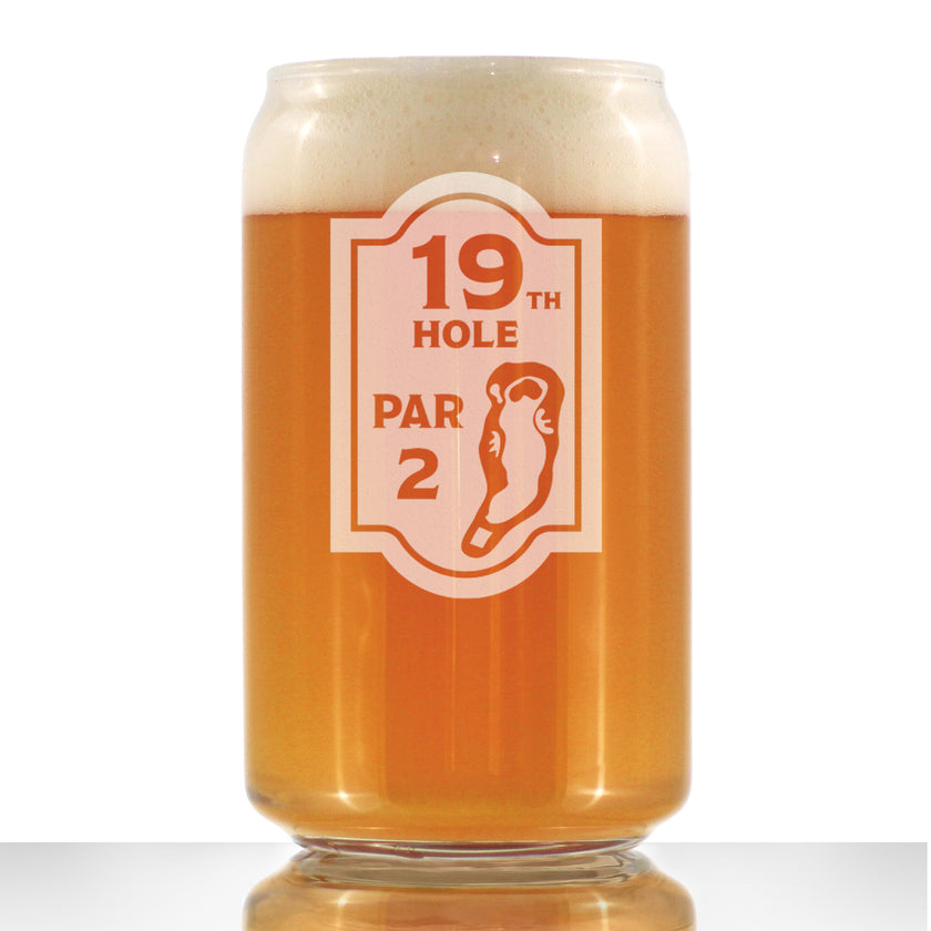 19th Hole Sign - 16 Ounce Beer Can Pint Glass
