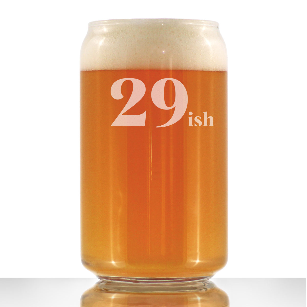 29ish - Funny 16 oz Beer Can Pint Glass - 30th Birthday Gifts for Men or Women Turning 30 - Fun Bday Decor