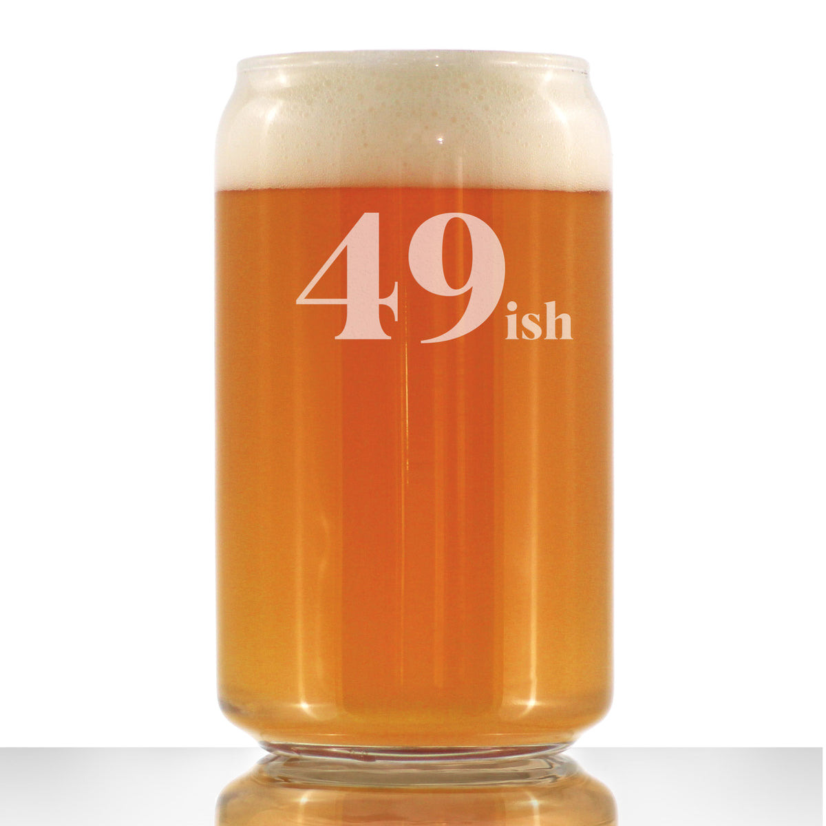 49ish - Funny 16 oz Beer Can Pint Glass - 50th Birthday Gifts for Men or Women Turning 50 - Fun Bday Decor