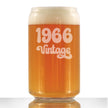 Vintage 1966 - Beer Can Pint Glass - 60th Birthday Gifts for Men or Women Turning 60 - Fun Bday Party Decor - 16 oz