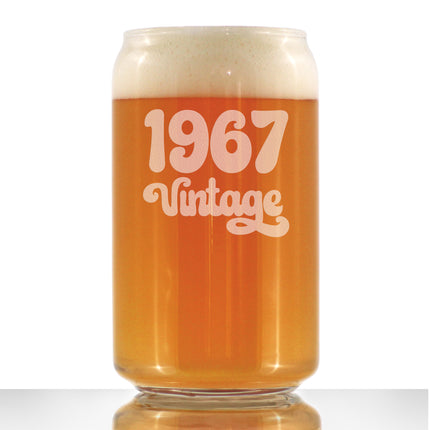 Vintage 1967 - Beer Can Pint Glass - 59th Birthday Gifts for Men or Women Turning 59 - Fun Bday Party Decor - 16 oz