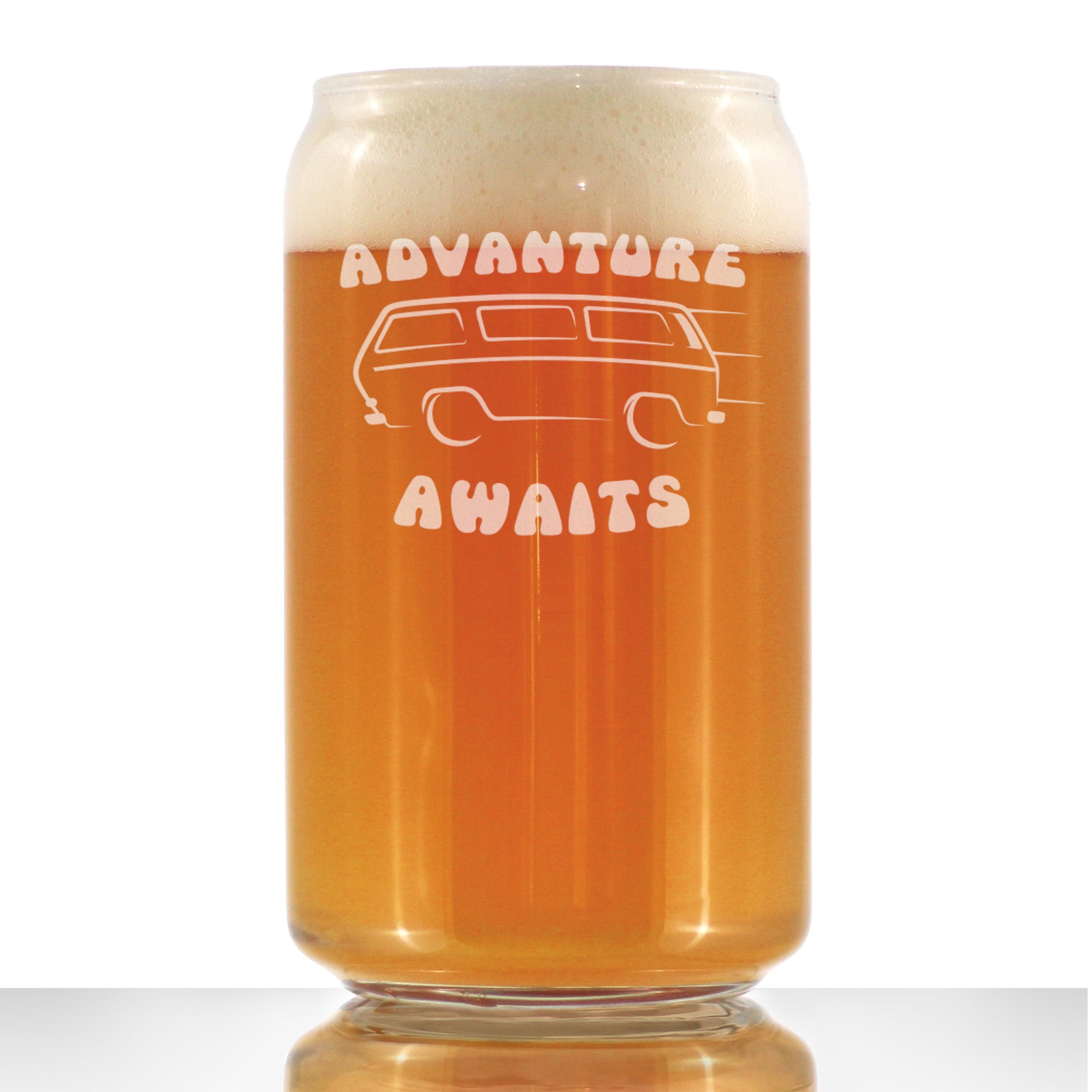 Advanture Awaits - 16 Ounce Beer Can Pint Glass