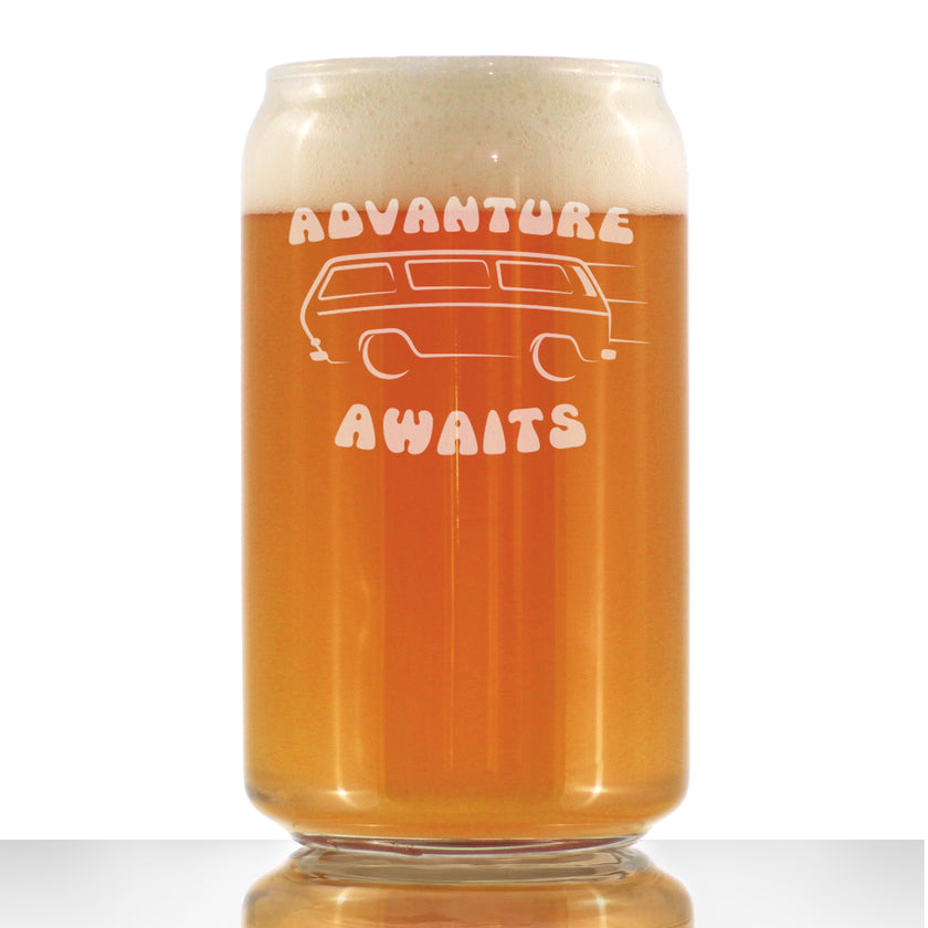 Advanture Awaits - 16 Ounce Beer Can Pint Glass