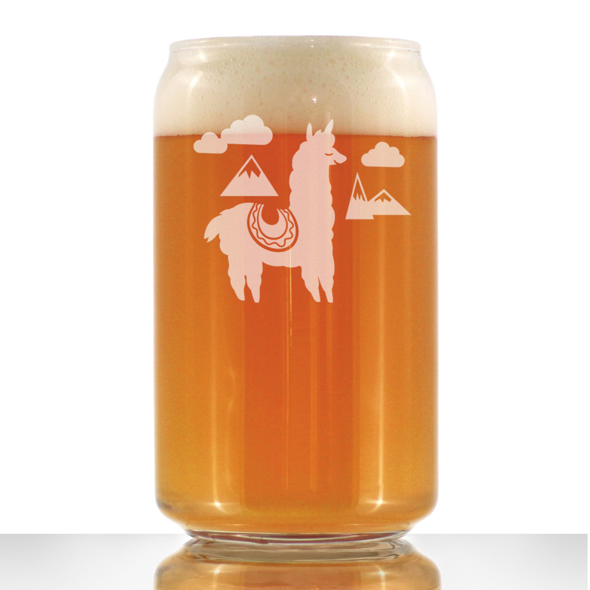 Alpaca Beer Can Pint Glass - Unique Funny Farm Animal Themed Decor and Gifts for Alpaca Lovers - 16 oz