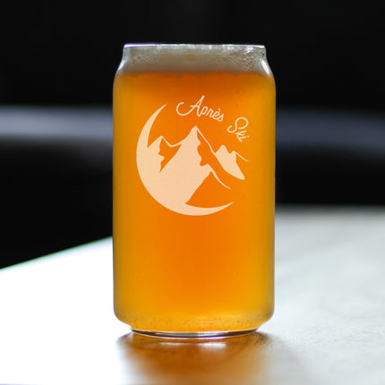 Apres Ski - Beer Can Pint Glass - Unique Skiing Themed Decor and Gifts for Mountain Lovers - 16 oz Glasses