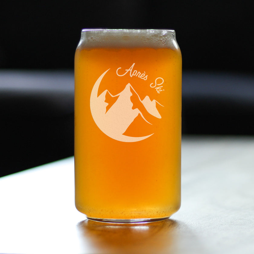 Apres Ski - Beer Can Pint Glass - Unique Skiing Themed Decor and Gifts for Mountain Lovers - 16 oz Glasses