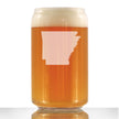 Arkansas State Outline Beer Can Pint Glass - State Themed Drinking Decor and Gifts for Arkansans & Arkansawyer Women & Men - 16 Oz Glasses