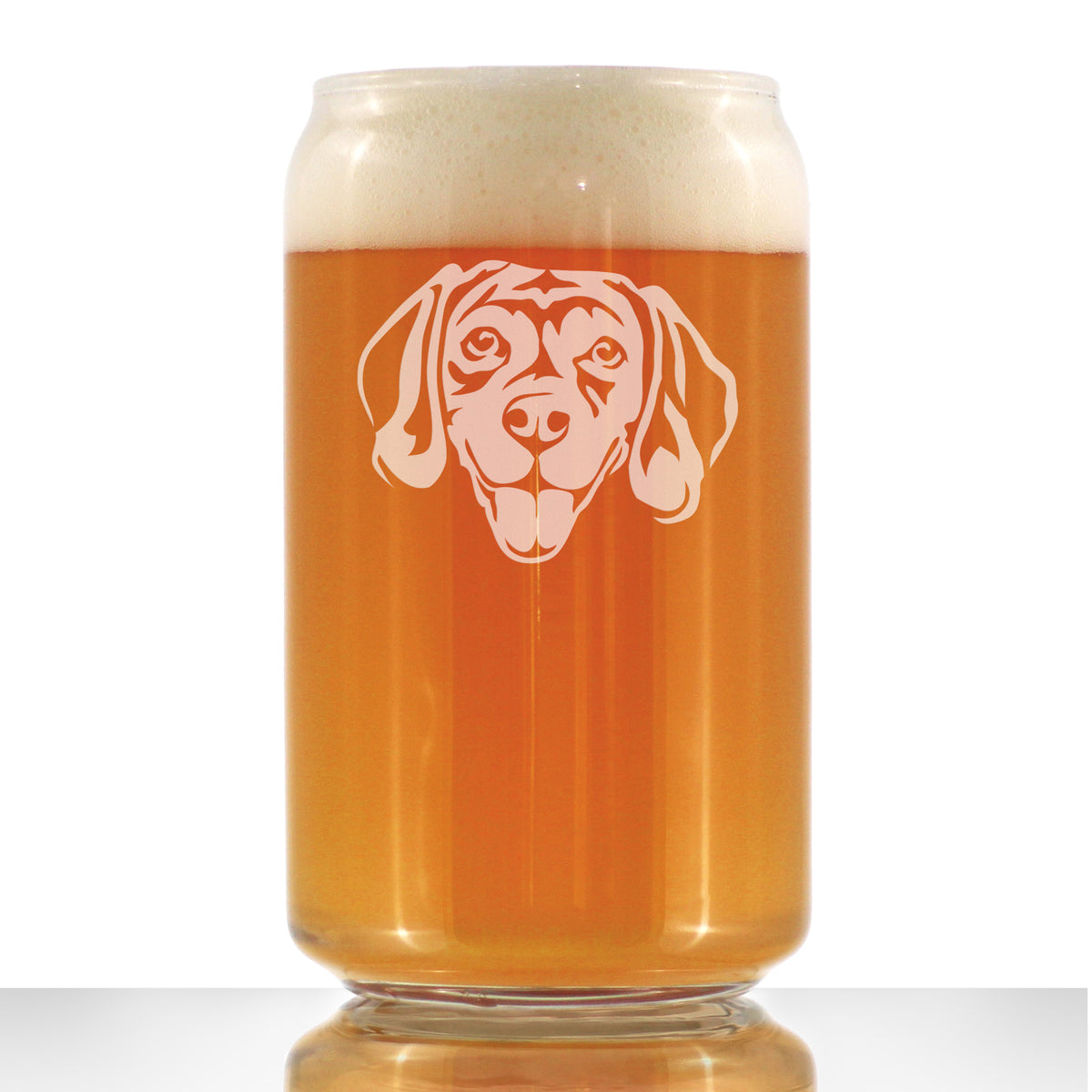 Happy Beagle Beer Can Pint Glass - Fun Dog Themed Decor and Gifts for Moms &amp; Dads of Beagles - 16 oz Glasses