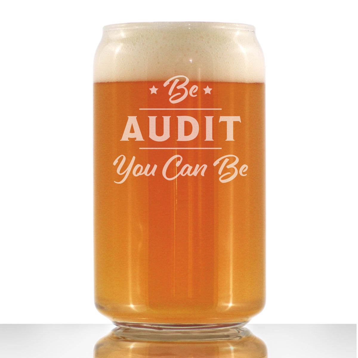 Be Audit You Can Be - Beer Can Pint Glass - Funny Accountant Gifts - Unique Accounting Gift for CPA - 16 oz Glasses