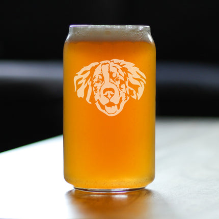 Bernese Mountain Dog Face Beer Can Pint Glass - Unique Dog Themed Decor and Gifts for Moms & Dads of Berneses - 16 Oz
