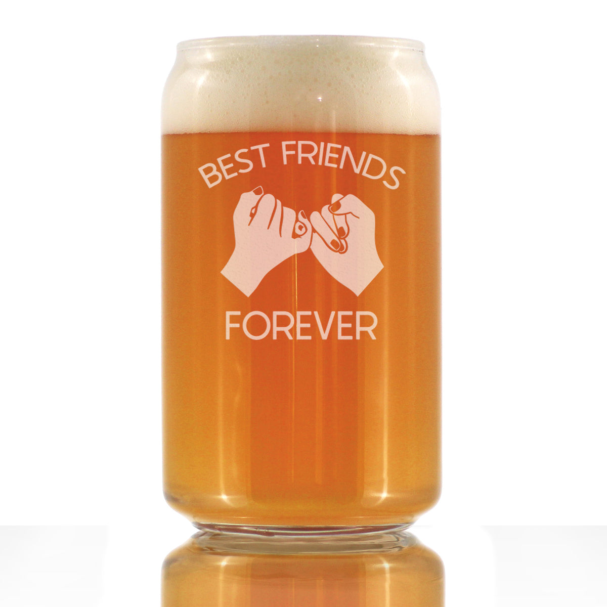 Best Friends Forever - Beer Can Pint Glass - Cute Funny Farewell Gift For BFF Moving Away - Pinky Promise - - 16 oz Glasses