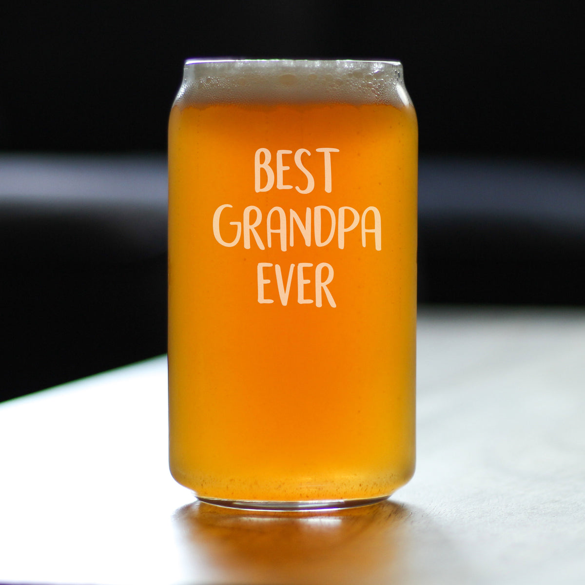 Best Grandpa Ever - Beer Can Pint Glass - Fun Drinking Gifts for Grandfathers - Cute Glassware for Grandparents - 16 oz