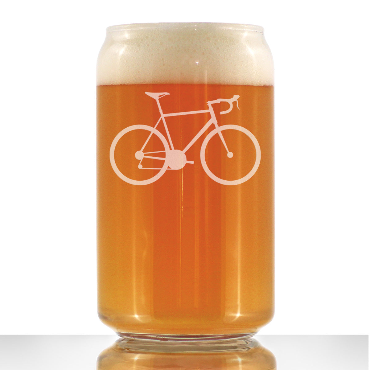 Bicycle - Beer Can Pint Glass - Unique Road Biking Themed Decor and Gifts for Cyclists - 16 oz Glasses