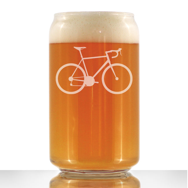 Bicycle - Beer Can Pint Glass - Unique Road Biking Themed Decor and Gifts for Cyclists - 16 oz Glasses