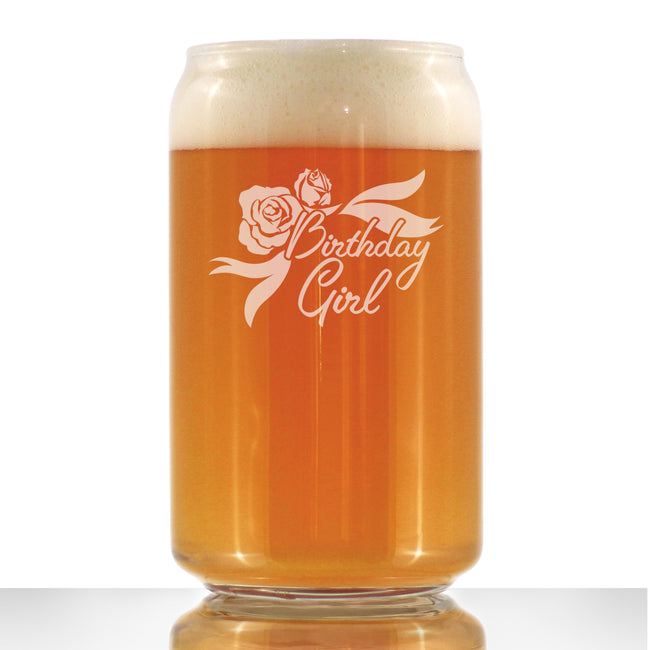 Birthday Girl - Beer Can Pint Glass Birthday Gifts for Women - Fun Bday Party Decor - 16 Oz