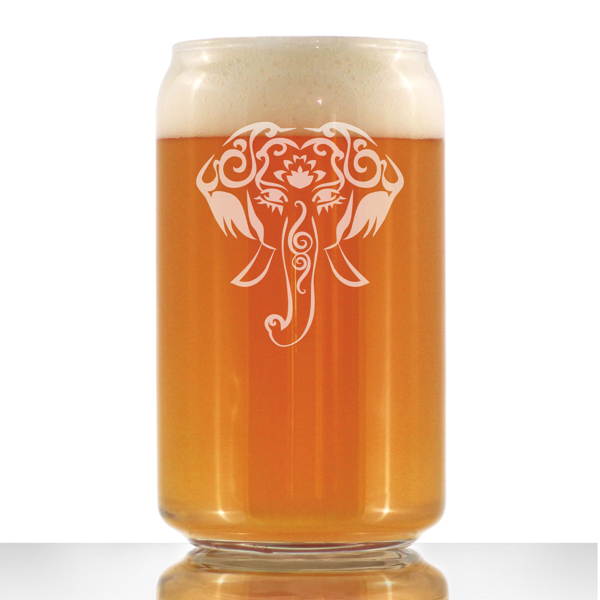 Elephant Boho - 16 Ounce Beer Can Pint Glass