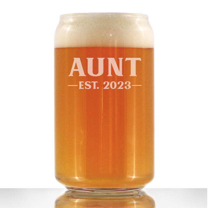 Aunt Est. 2023 - Bold - 16 Ounce Beer Can Pint Glass