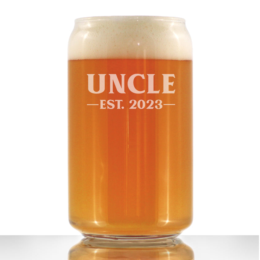 Uncle Est. 2023 - Bold - 16 Ounce Beer Can Pint Glass