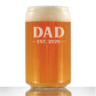 Dad Est 2020 - New Father Beer Can Pint Glass Gift for First Time Parents - Bold 16 Oz Glasses