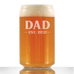 Dad Est 2021 - New Father Beer Can Pint Glass Gift for First Time Parents - Bold 16 Oz Glasses