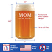 Mom Est. 2021 - Bold - 16 Ounce Beer Can Pint Glass