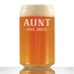 Aunt Est 2022 - New Aunties Beer Can Pint Glass Gift for First Time Aunts - Bold 16 Oz Glasses