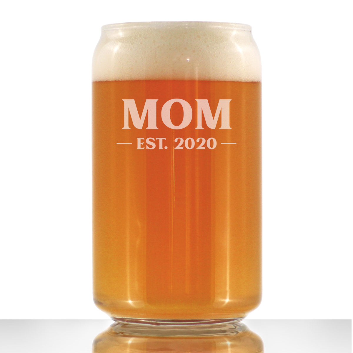 Mom Est. 2020 - Bold - 16 Ounce Beer Can Pint Glass