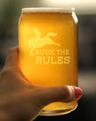 Buck the Rules - Funny Horse Beer Can Pint Glass Gifts for Men & Women - Fun Unique Equestrian Decor